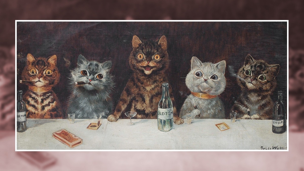 The Bachelor’s Party by Louis Wain