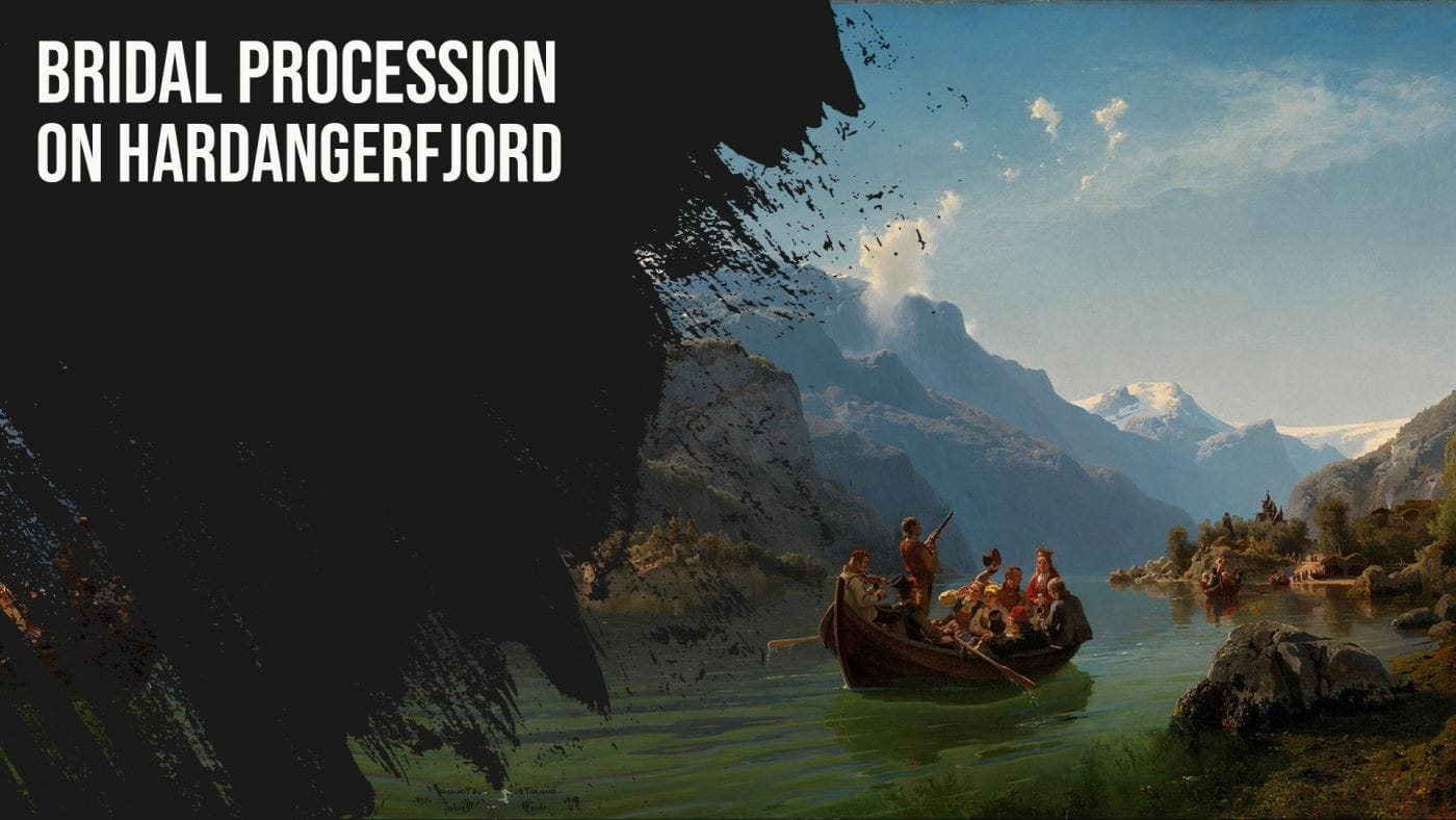 Bridal Procession on the Hardangerfjord, one of the phenomenal paintings of Romanticism.