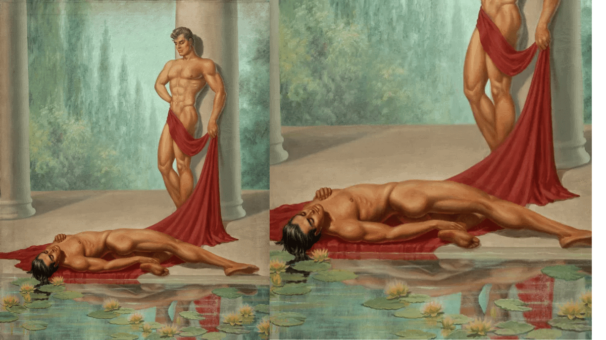 A romantic painting, depicting gay love.
Idyll By George Quaintance