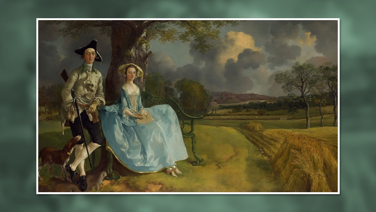 famous landscape painting: Mr. and Mrs. Andrews by Thomas Gainsborough