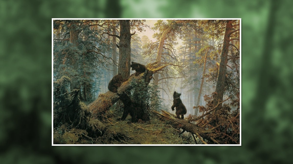 the famous landscape painting by Ivan Shishkin and Konstantin Savitsky