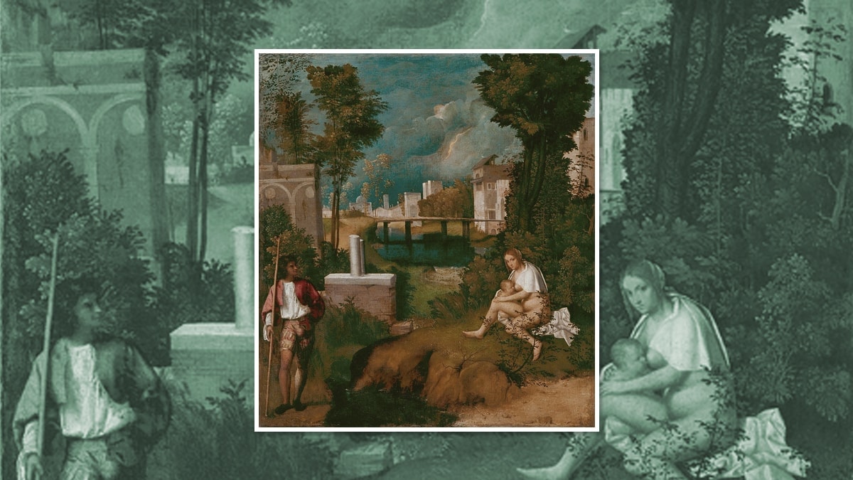 The famous landscape painting of Giorgione. 