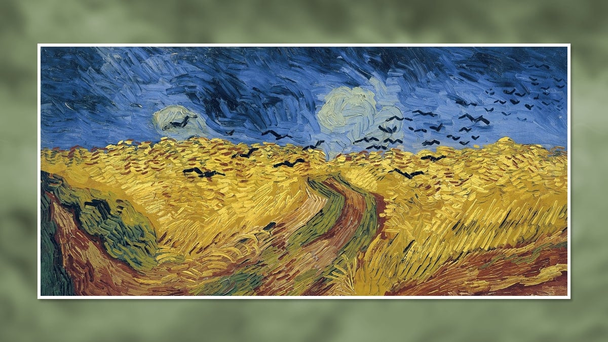 Vincent Van Gogh's famous landscape painting 'Wheatfield With Crows'.