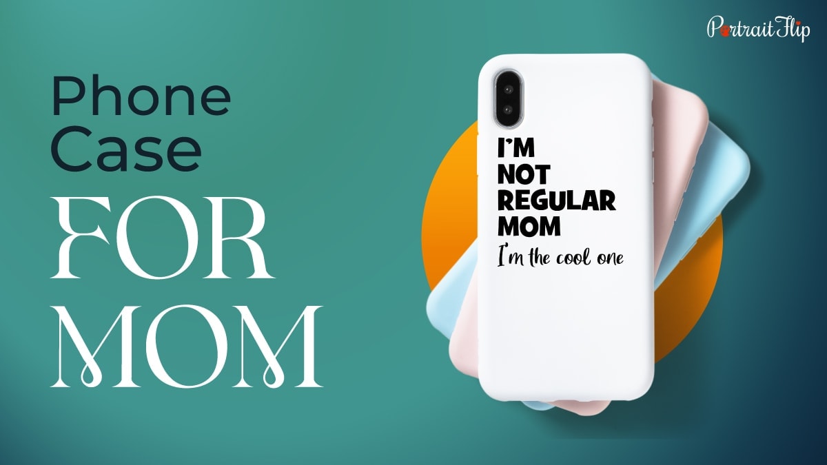 a white phone case with a new mom message engraved on it. 