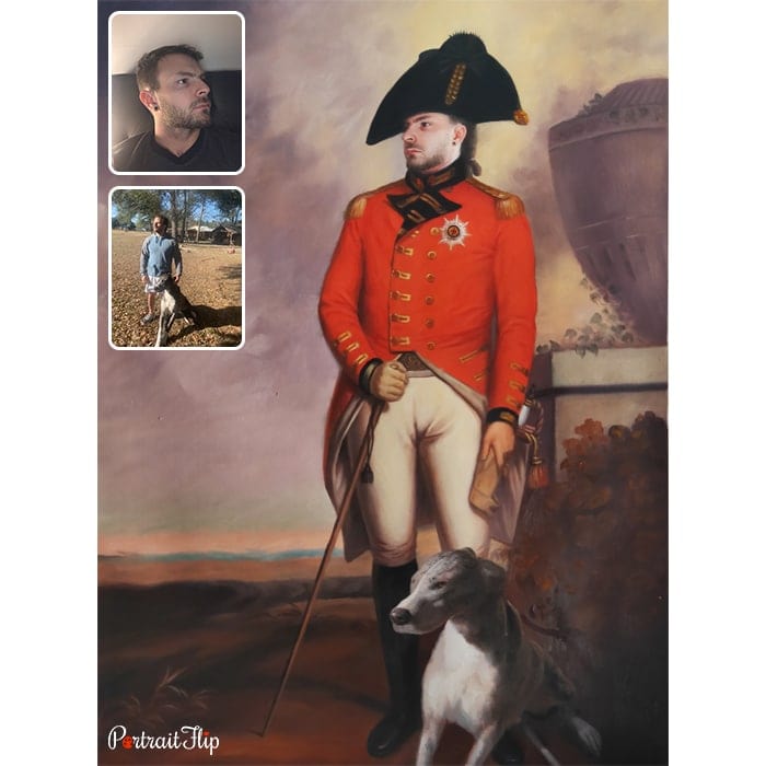 man with dog royal portrait