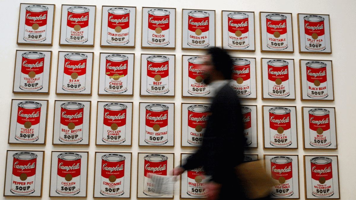 one of the famous pop art paintings called "Campbell's Soup Cans" by a famous pop artist known as Andy Warhol.