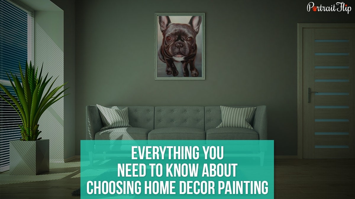 Choosing Home Decor Painting: a cute dog painting on a wall