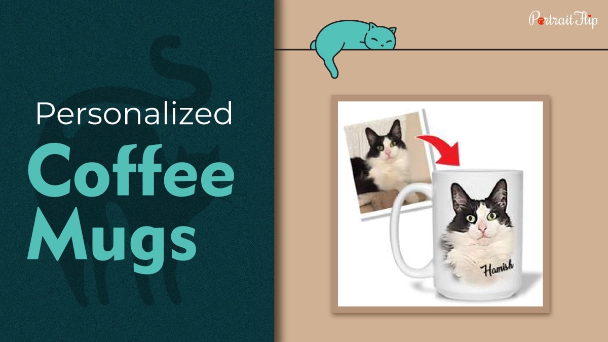 Customised coffee mug as personalised gifts for cat lovers