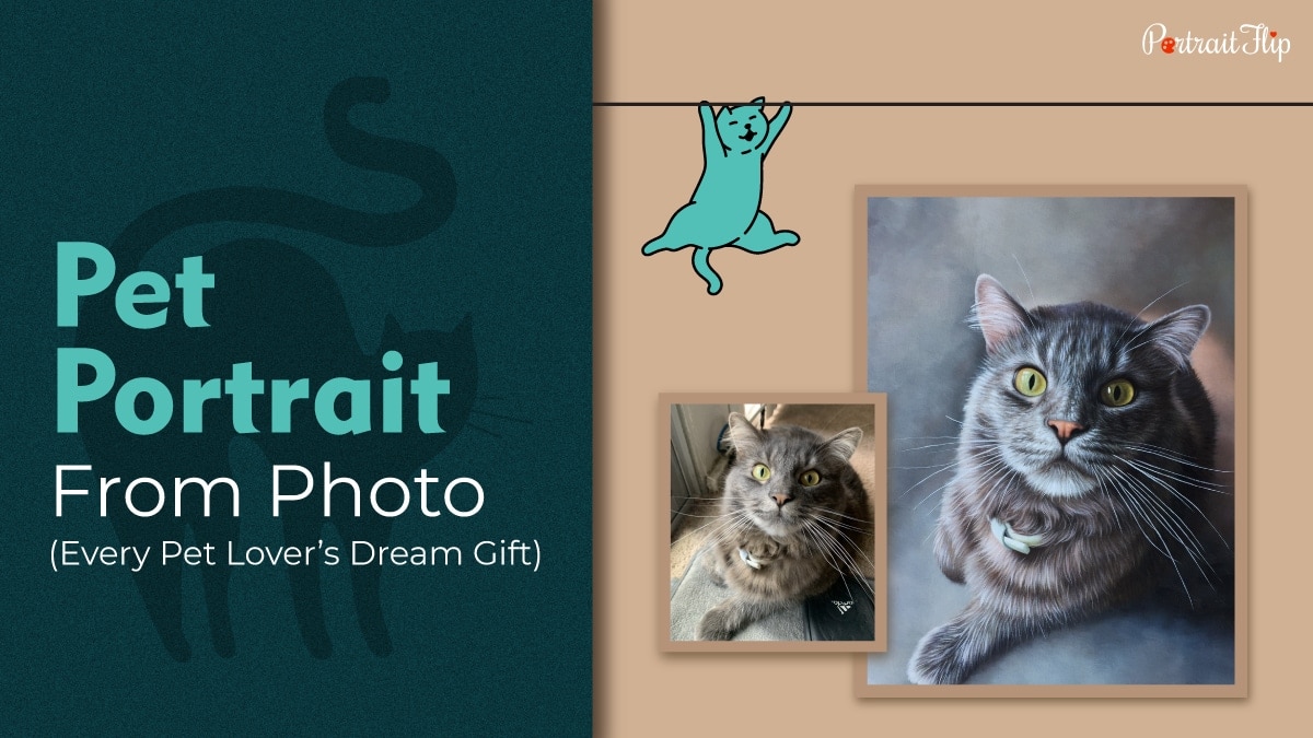 Custom Cat Portrait Illustration Personalized gifts for cat lovers