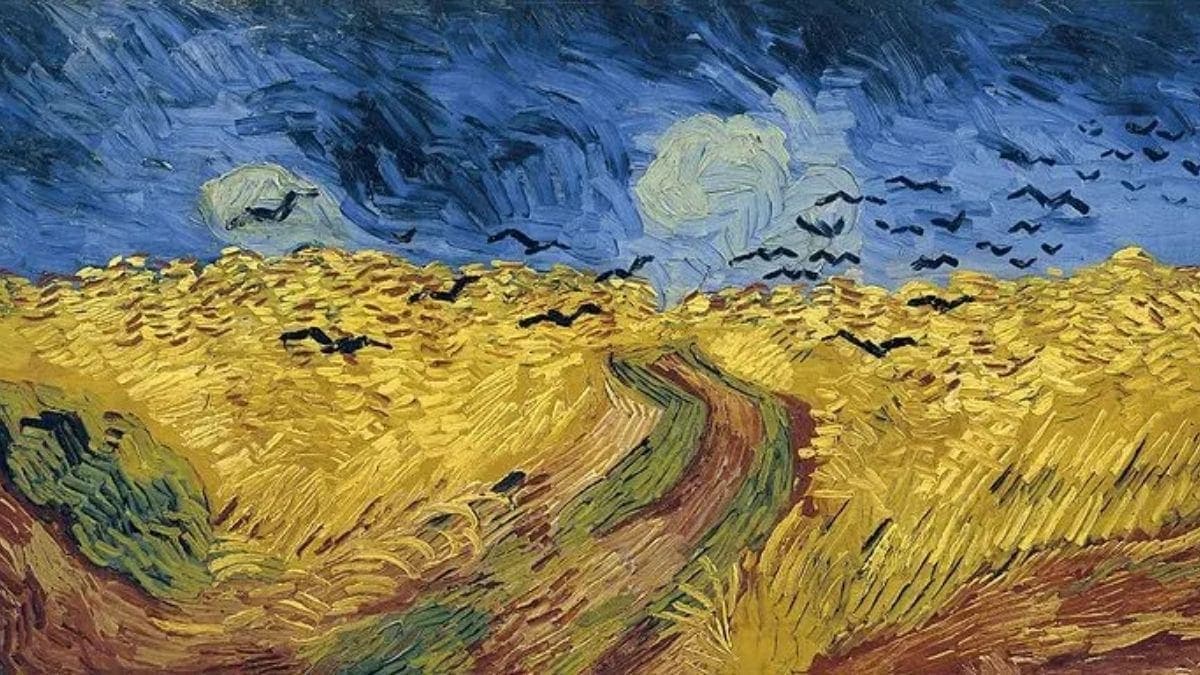 Wheatfield with Crows (1890). A painting by Vincent Van Gogh that represents the wheat fields under stormy skies to express 'sadness, extreme loneliness'. 
This painting is said to his last painting. 