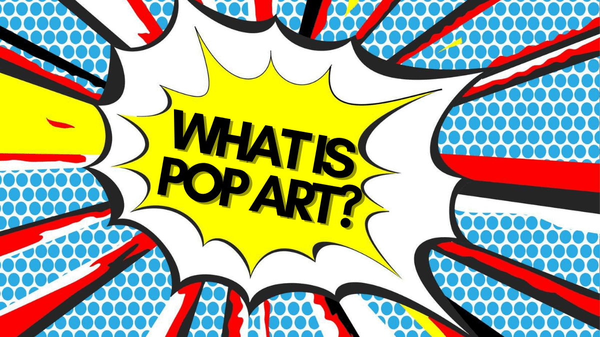 a pop art style image with a text question "What is pop art?"