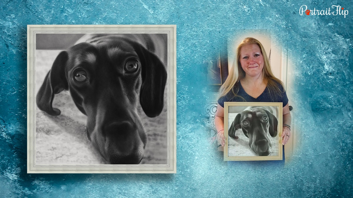 memorial painting of a dog made by PortraitFlip.  