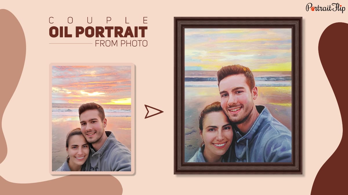 handmade photo to oil painting by PortraitFlip shown as one of the gifts for long distance relationships