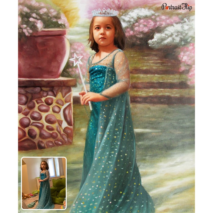 angel girl oil painting
