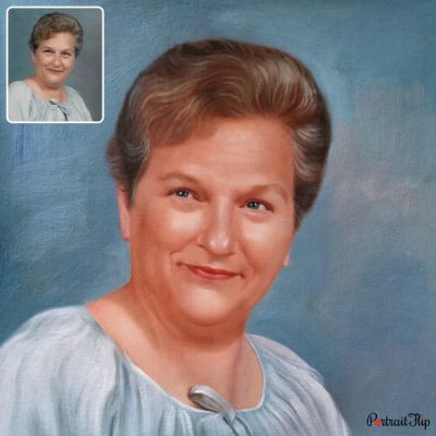 old woman vintage acrylic portrait