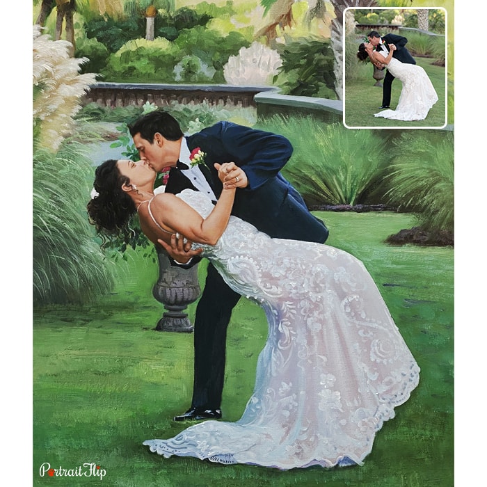 kissing couple oil painting