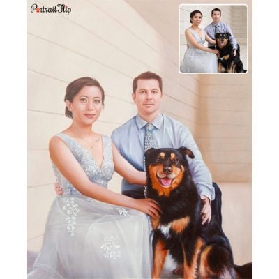 wedding couple acrylic portrait