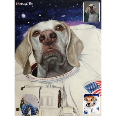 dog in space royal portrait