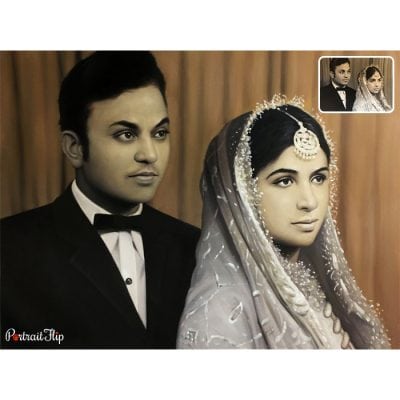 indian couple vintage portrait