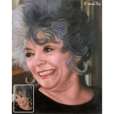 female vintage oil portrait