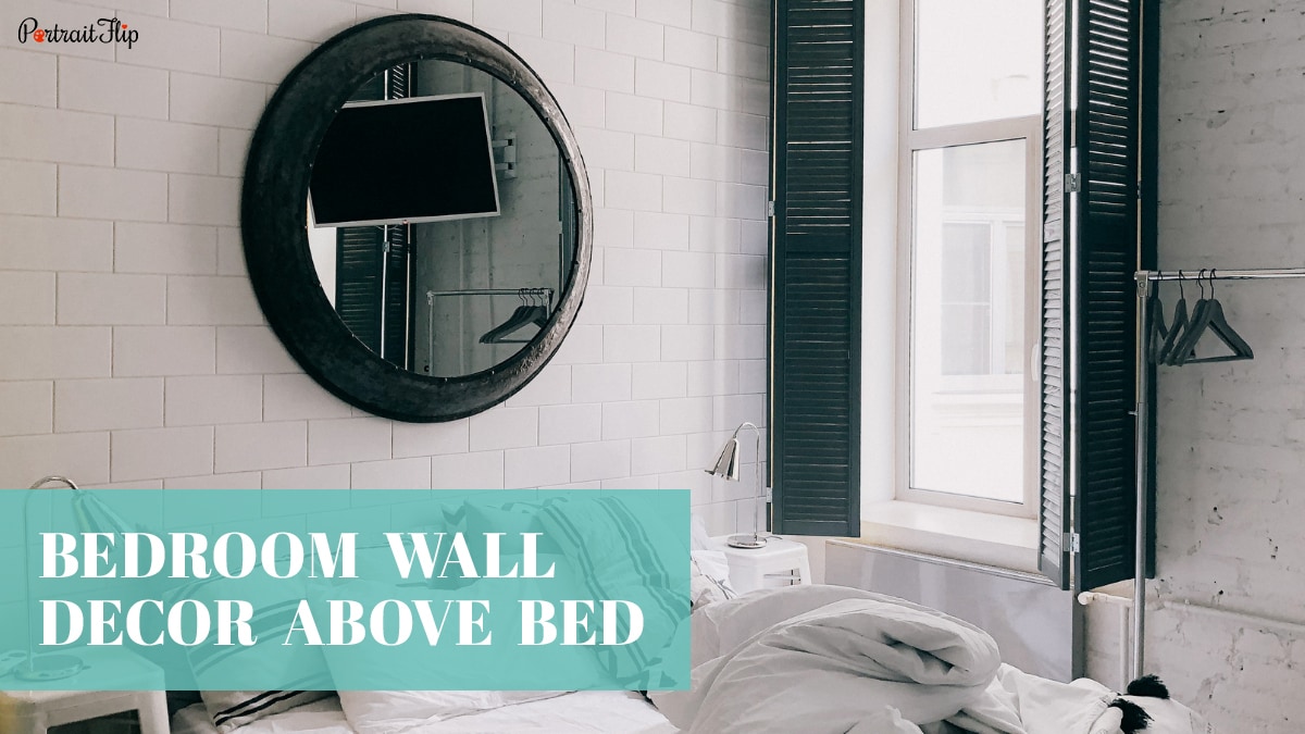 A beautiful bedroom interior that has a mirror as a wall décor as one of the ideas for bedroom wall décor above bed.