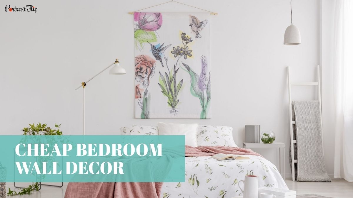 A beautiful bedroom interior that has a make shift wall hanger as a wall décor as one of the ideas for cheap bedroom wall décor.