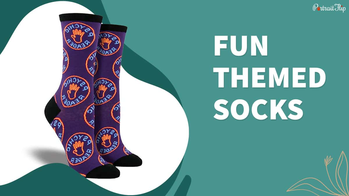 a pair of fun themed socks