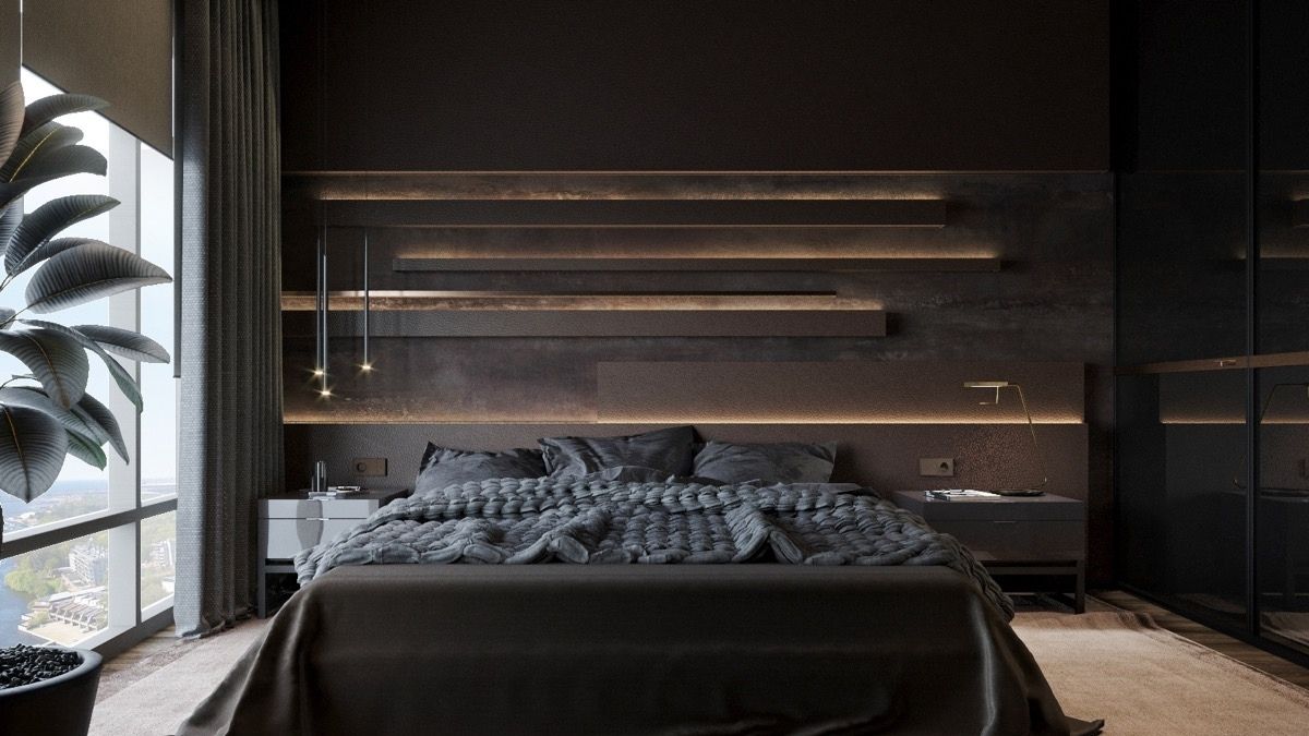 a wall with texture on it displayed as a bedroom wall décor idea.