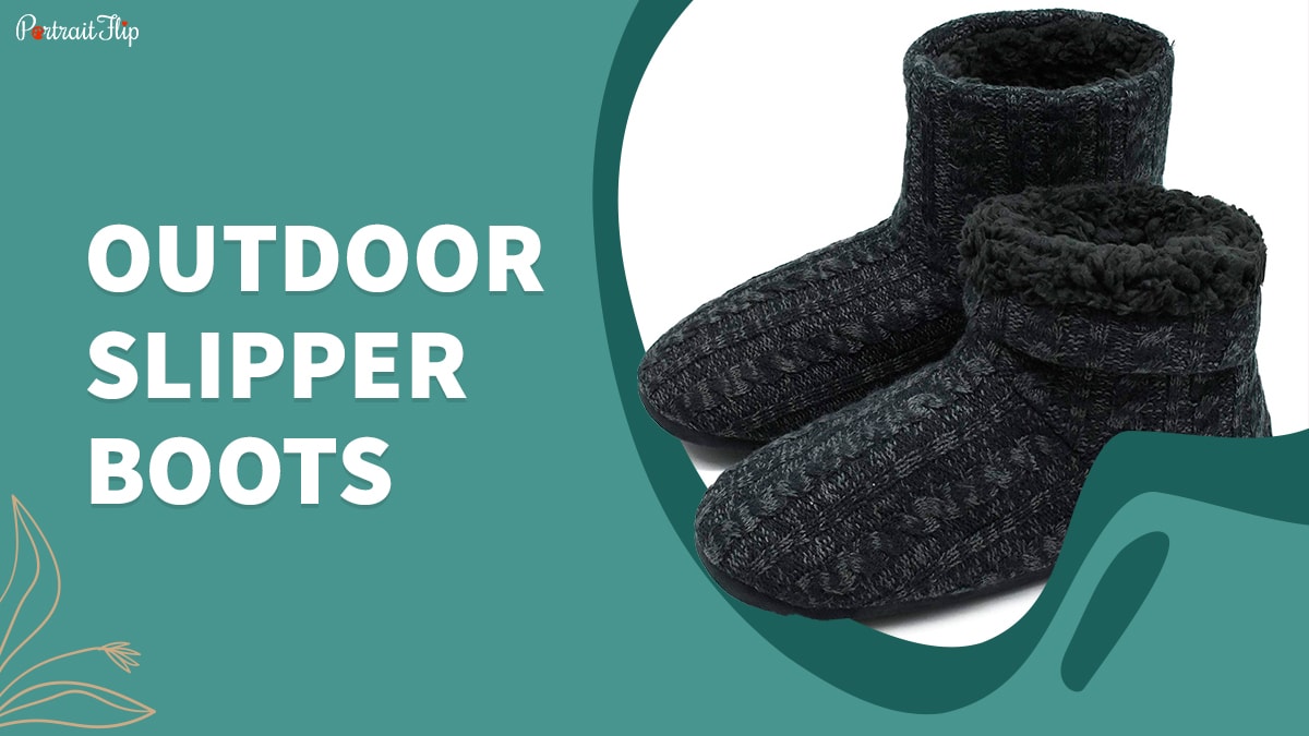a pair of outdoor slipper boots