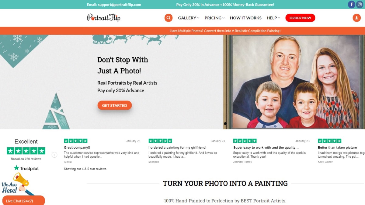 PortraitFlip - one of the best place to get custom portrait painting.