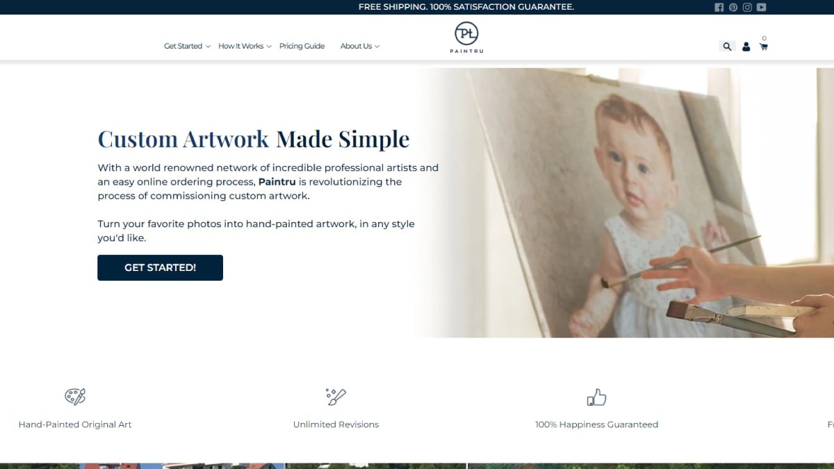  Paintru- A website that sells handmade Portraits