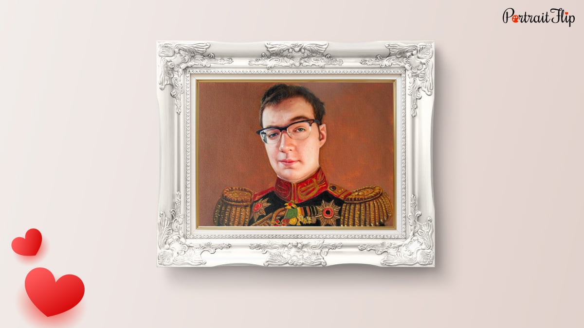 A Royal portrait showing a man as a king made by the artists of PortraitFlip. 