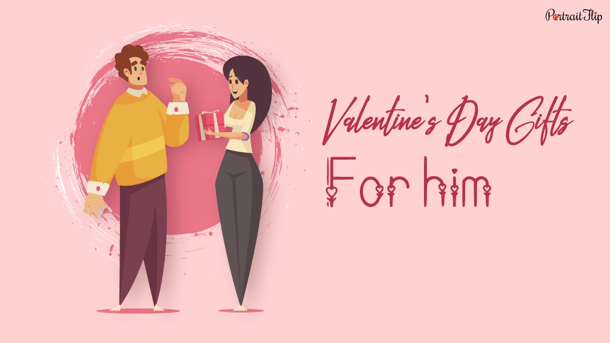 A cute vector image showing Valentine's day gifts for him