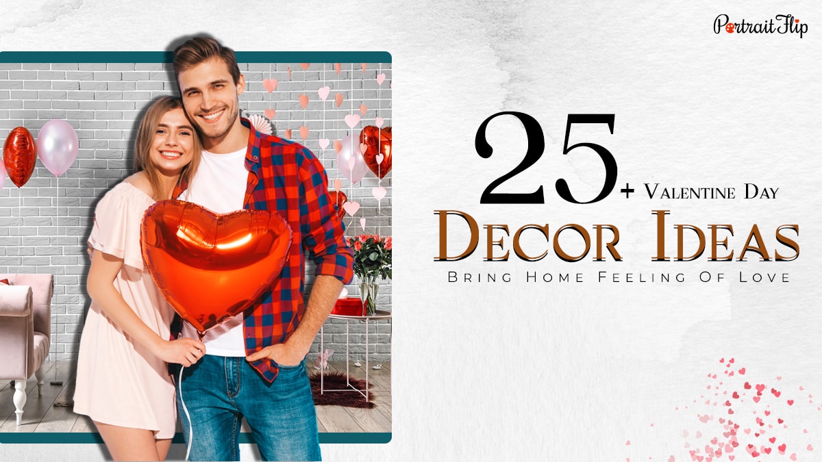 Couple giving side hugs with text added beside 25+ Valentine's Day Decor Ideas: Bring Home A Feeling Of Love