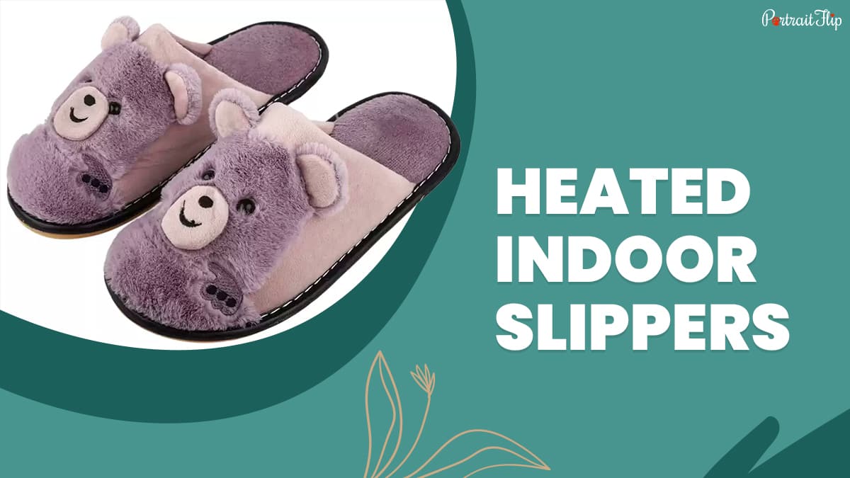 a pair of cute heated indoor slippers