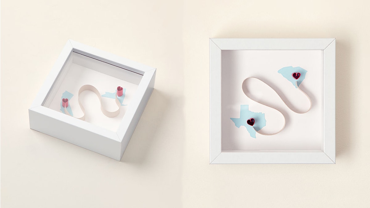 3D art that displays a heart on the place your S.O stays shown as one of the gifts for long distance relationships.