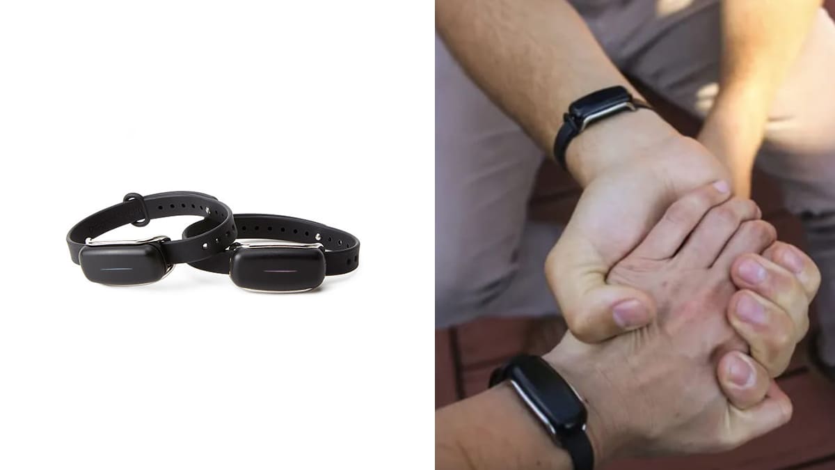 touch bracelets shown as one of the gifts for long distance relationships.