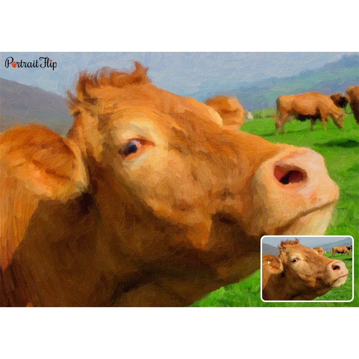 cow oil painting