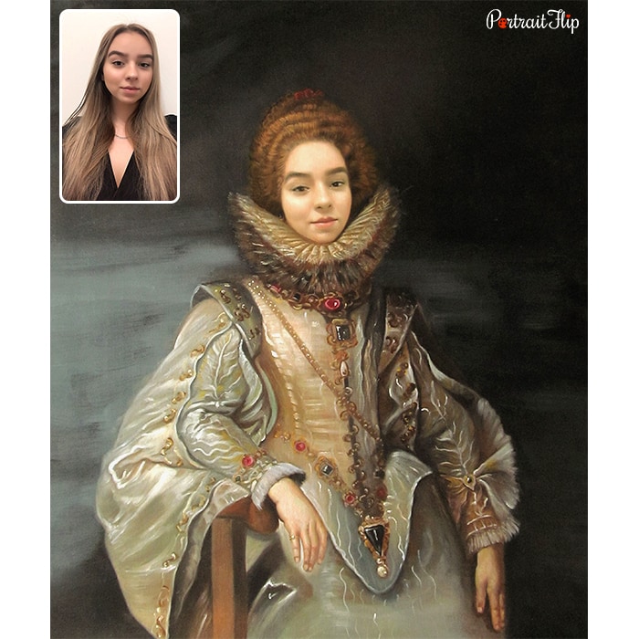 girl royal oil painting