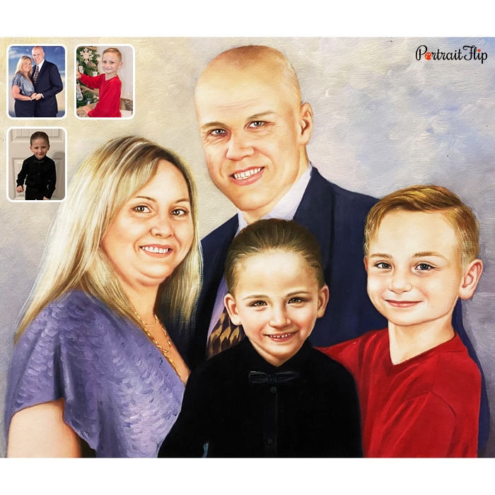 grandparents and kids merged painting