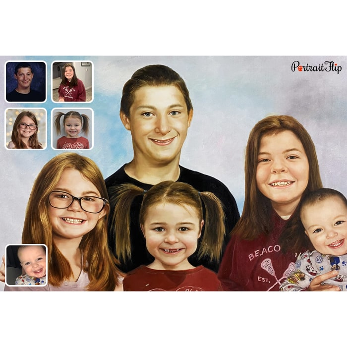 five kids compilation painting