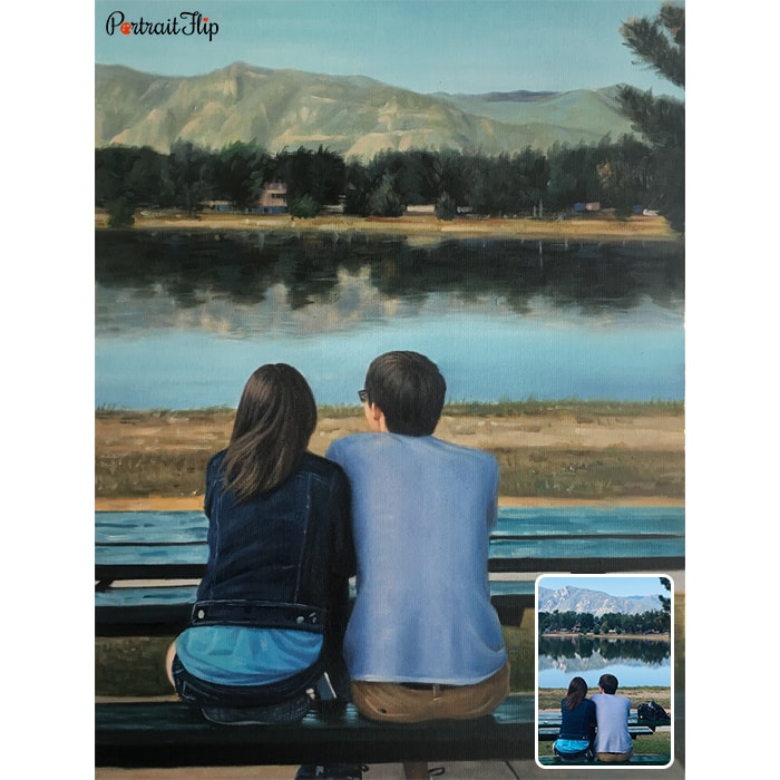 couple and landscape portrait