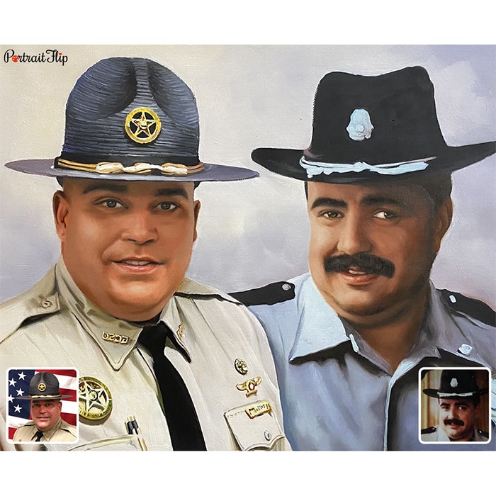 two officers compilation painting
