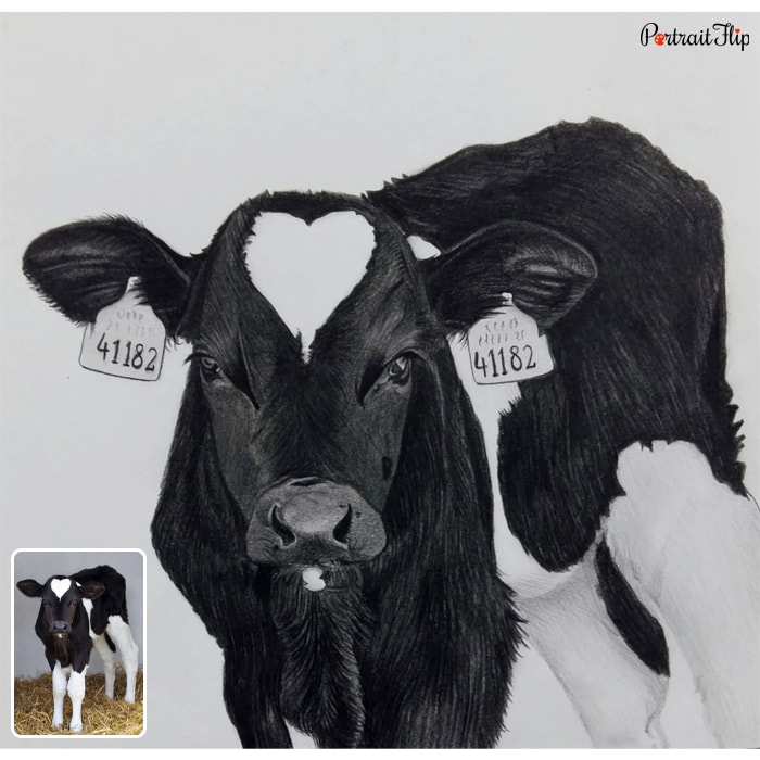 cow charcoal drawing