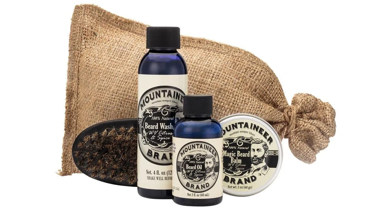 The picture shows a beard oil kit with all of the various items in it and is one of the graduation gift ideas for him.