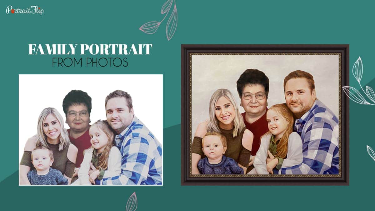 family portrait made by artists of porrtaitflip. 