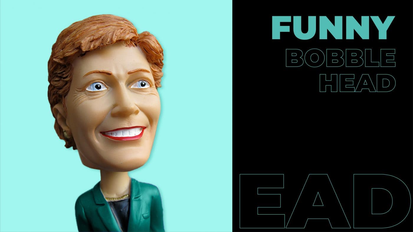 A funny bobble head of a lady. 