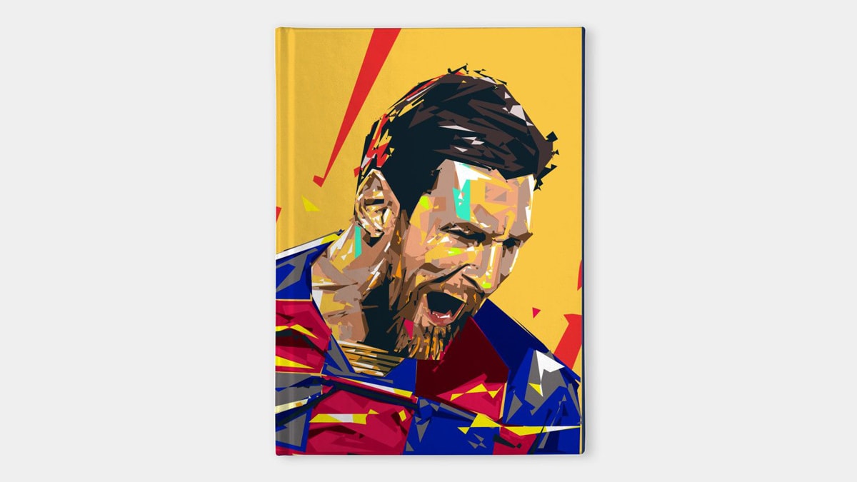 A personalized notebook that has the illustration of the football player Messi as the cover page. This is also one of the graduation gift ideas for him.