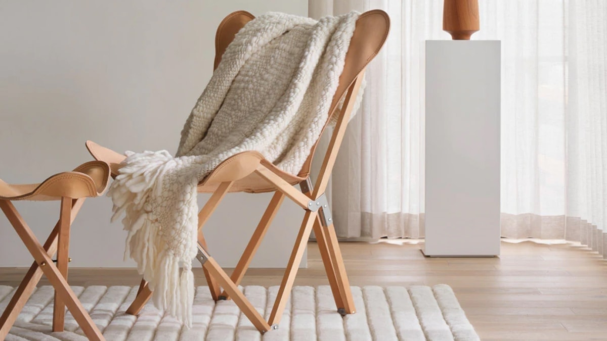 a chair with a towel