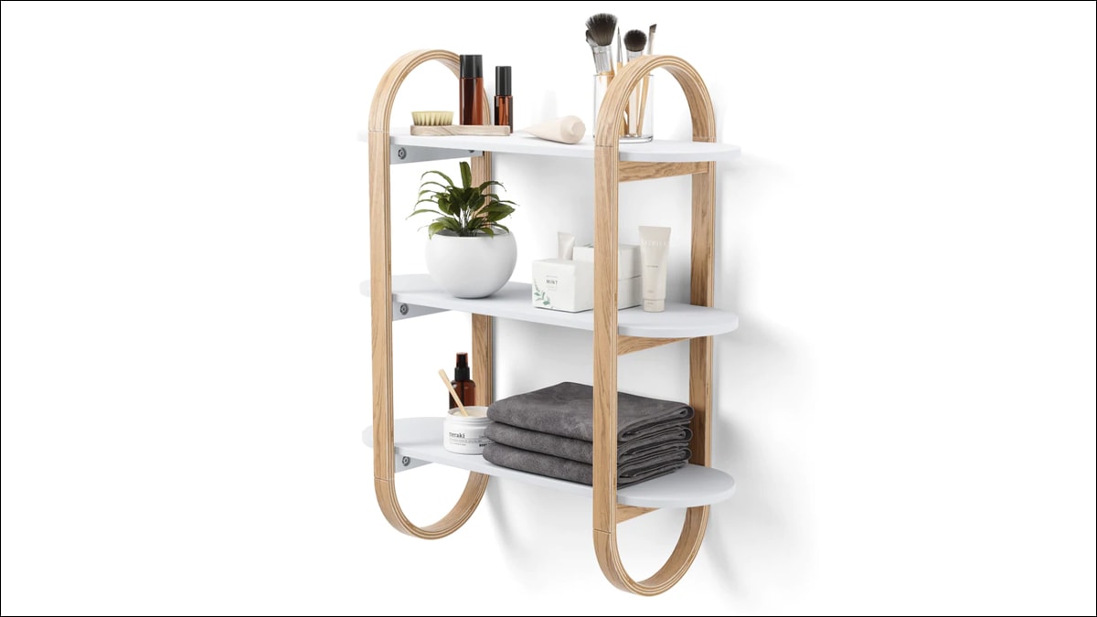 A modern shelf with sleek design.